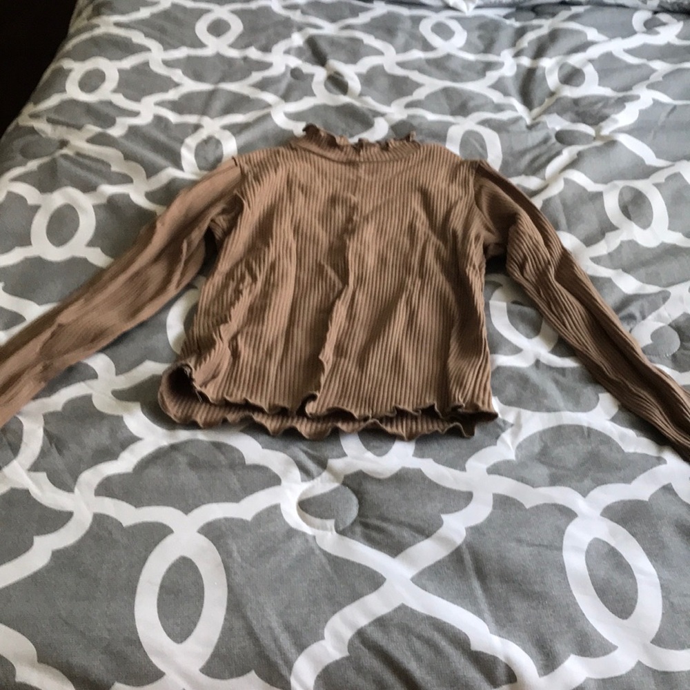 Brown turtleneck shirt